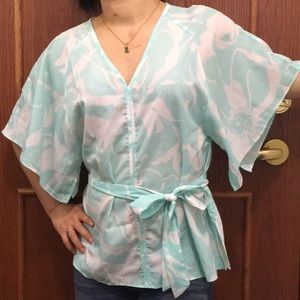 Printed kimono style blouse